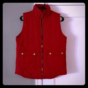Red puffer vest
